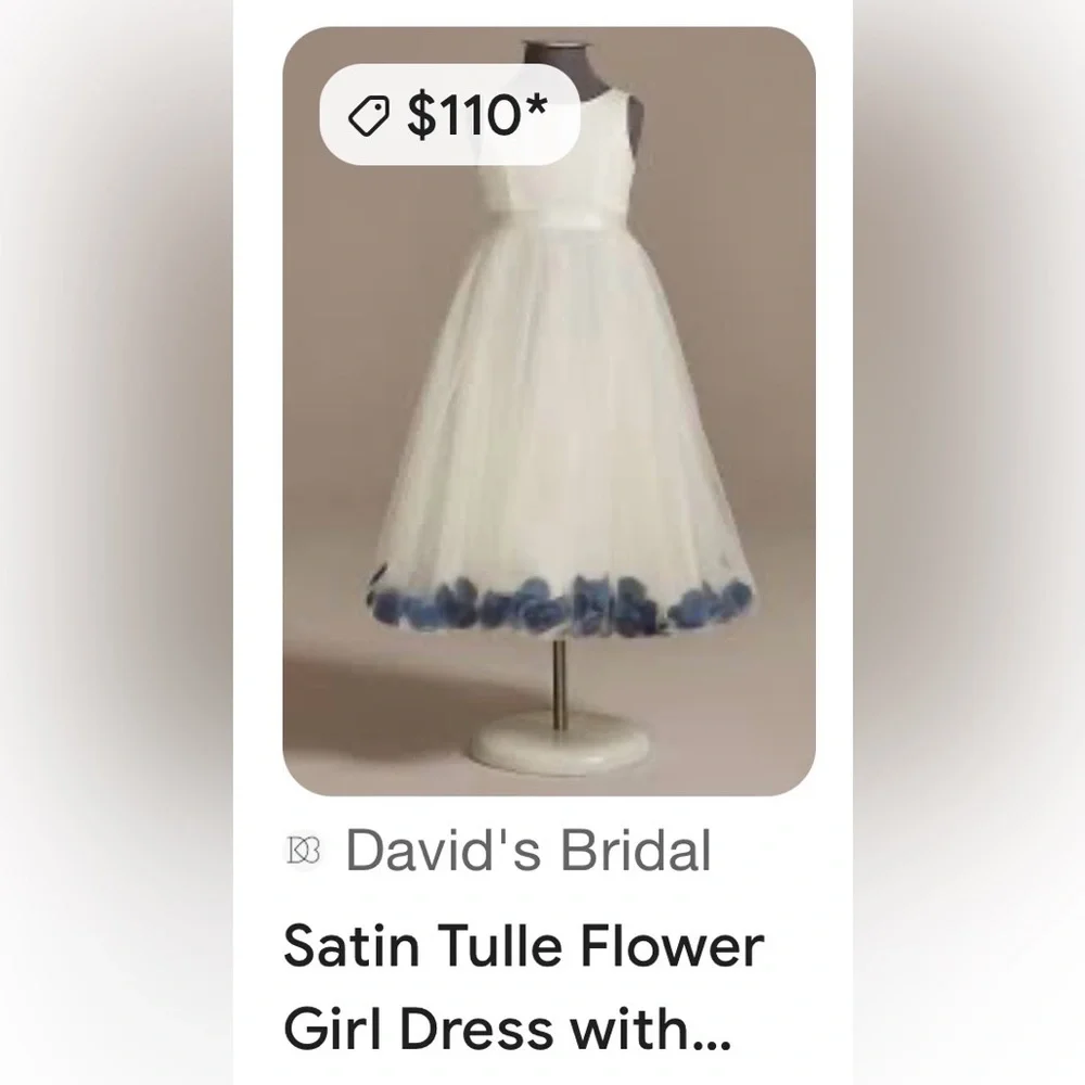 💙 Satin Tulle Easter/Special occasion dress w blue flowers Flowy Cuteness SZ 4